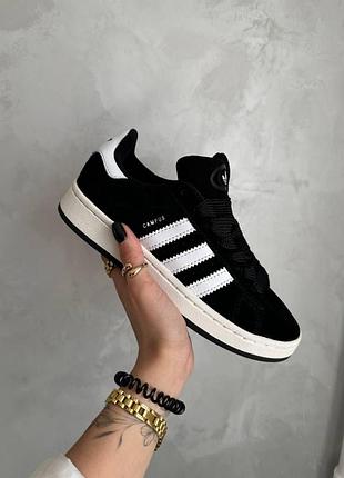 Мужские кроссовки adidas campus черные для мужчин замша удобные стильные кеды 44