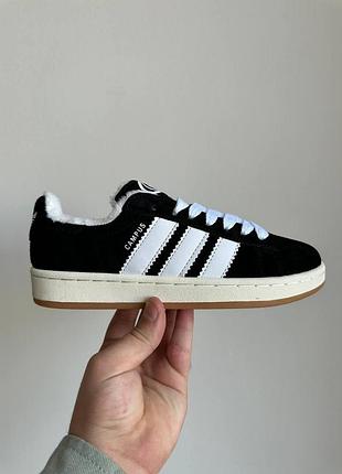 Якісні зимові жіночі кросівки adidas campus, жіночі теплі кросівки адідас