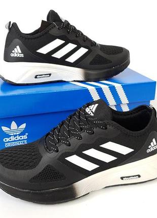 Кроси adidas cloudfoam чорні для чоловіків адідас клаудфом адіки зручні легкі сітка