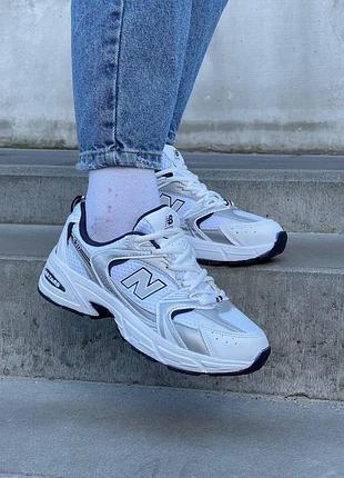Жіночі кросівки new balance 530 білі з сіткою для жінок стильні повсякденні ньюбики