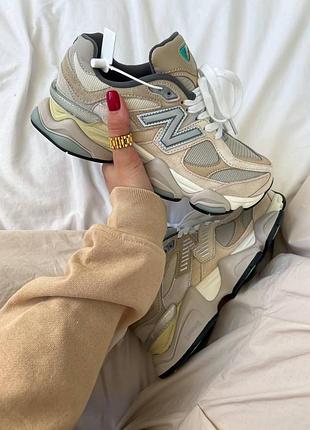 Жіночі бежеві замшеві кроси new balance 9060 нью беланс для жінок