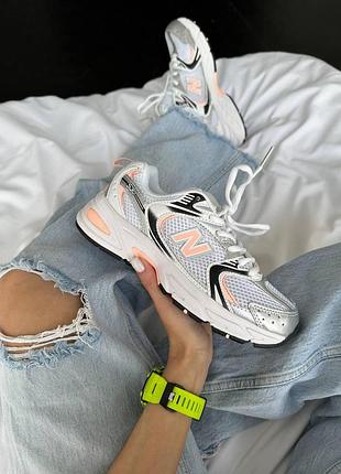 Кросівки new balance 530 білі з сіткою шкіряні для жінок стильні