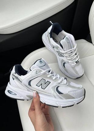 Жіночі кросівки new balance 530 білі з сіткою стильні повсякденні
