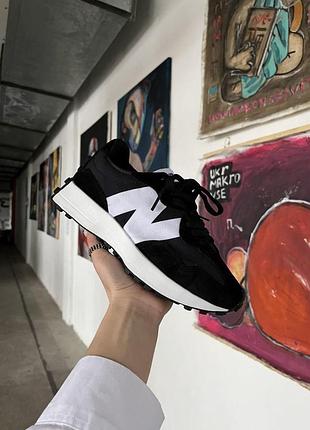 Кросівки new balance 327 чорні замшеві стильні повсякденні для жінок