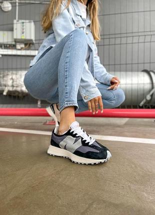 Кросівки new balance 327 для жінок чорні замшеві стильні повсякденні