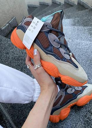 Кроси adidas yeezy 500 для жінок стильні легкі замша/текстиль ізіки адідас