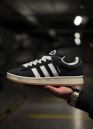 Мужские кроссовки adidas campus кеды черные для мужчин замша удобные стильные 44