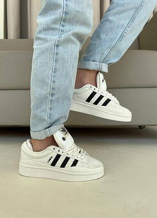 Жіночі кросівки adidas campus x bad bunny замшеві білі адідас кампус бед бані модні для жінок повсякденним 44