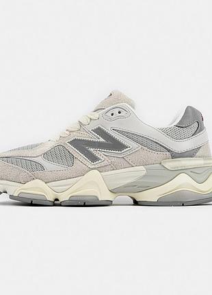 Жіночі замшеві кросівки new balance 9060 сірого кольору нью беланс