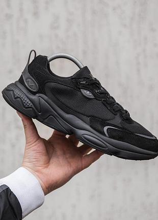 Чоловічі кросівки adidas ozweego зручні для чоловіків чорні адіки повсякденні замша/тканина стильні