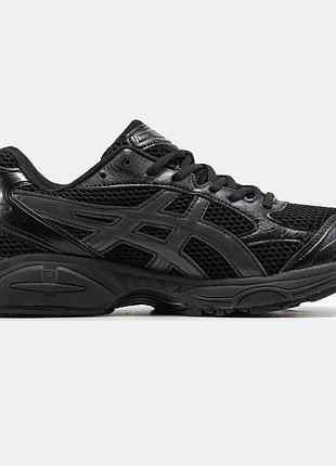 Шкіряні чоловічі кросівки asics gel-kayano 14 чорні стильні та міцні асікс