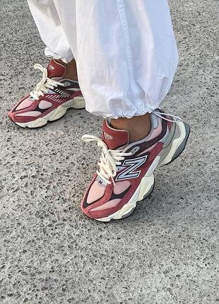 Красные замшевые кроссовки new balance 9060 для женщин нью беланс женские 40