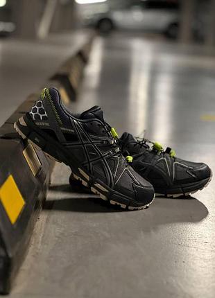 Мужские кроссовки asics gel-kahana 8 черные кроссы асикс для мужчин асиксы кахана 8 легкие удобные кожа ткань 44
