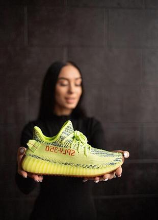 Кроссовки adidas yeezy boost 350 желтые для женщин изики легкие тканевые адидас 38