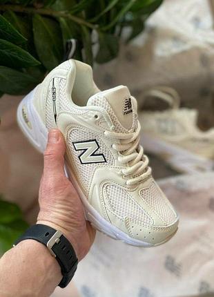 New balance 530 кроссы для мужчин удобные белые кожа/сетка ньюбики легкие 43