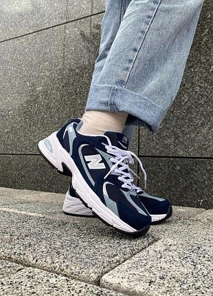 Женские кроссовки new balance 530 черно-белые с сеткой для женщин ньюбики 41