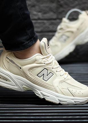 Кроссовки new balance 530 для мужчин удобные легкие белые ньюбики кожа/сетка 43