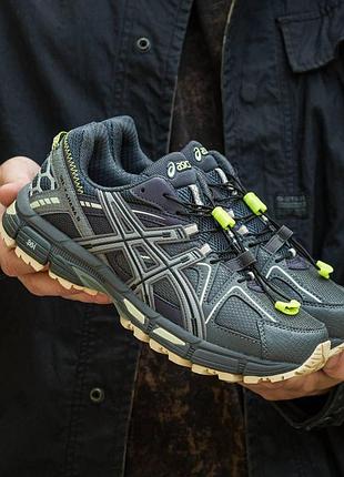 Мужские кроссовки asics gel-kahana 8 серые для мужчин асиксы кахана 8 легкие удобные кожа ткань 45