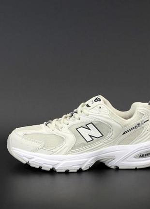 Кроссовки new balance 530 белые кожаные стильные для женщин с высокой подошвой 37
