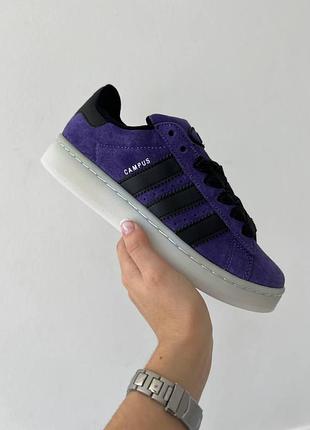 Жіночі кросівки adidas campus замшеві сині адідас кампус адіки для жінок повсякденні модні кеди