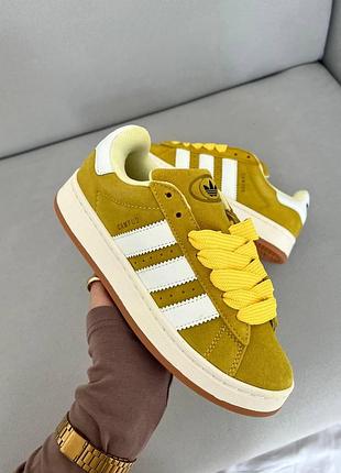 Кроссовки adidas campus горчичные замшевые адидас кампус для женщин повседневные модные кеды 39