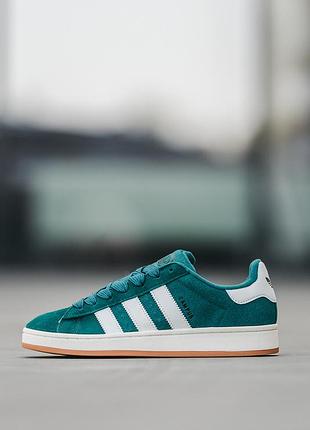 Мужские кроссовки adidas campus зеленые замшевые для мужчин кеды стильные удобные