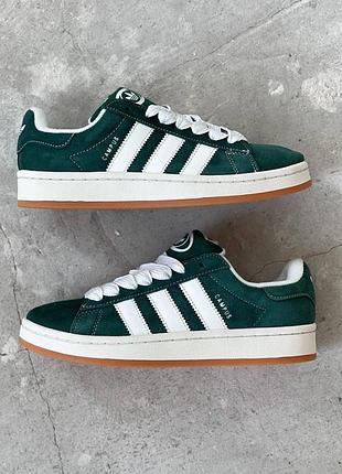 Женские кроссовки adidas campus dark для женщин зеленые замшевые адики 37