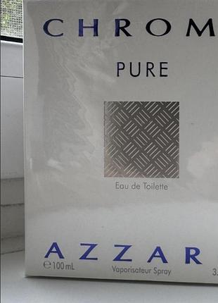 Супер! элитный классный парфюм azzaro chrome pure 100ml абсолютно новый запечатан