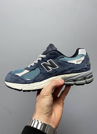 Чоловічі кросівки new balance 2002r сині замшеві з міцною підошвою та зручним приляганням нью баланс