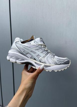 Женские кроссовки asics gel-kayano 14 белые с серебристым, спортивная обувь асикскроссовки asics gel-kayano 14 37