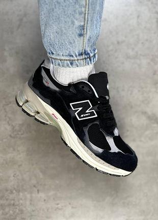 Женские кроссовки new balance 2002r черные замшевые для женщин повседневные стильные нью беланс 40