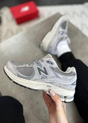 Кроссовки new balance 2002r для мужчин с кожей/сеткой серые удобные легкие ньюбики 43