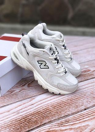 Кроссовки new balance 530 кожаные белые для женщин стильные повседневные нью беланс 38