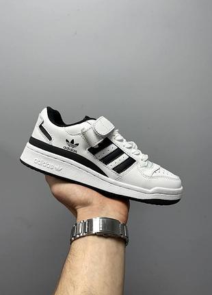 Женские кроссовки adidas forum low кожаные белые адидас форум адики для женщин повседневные модные кеды 38