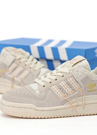 Серые женские кроссы adidas forum 84 low замшевые адидас форум для женщин 40