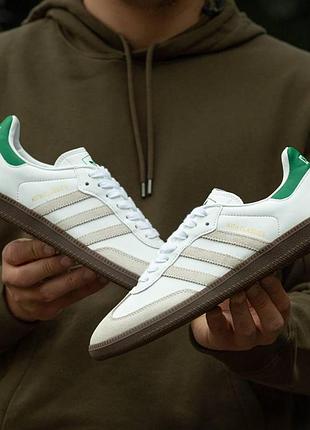 Білі адидас самба кросівки для жінок adidas samba x kith акуратні кеди адики 43