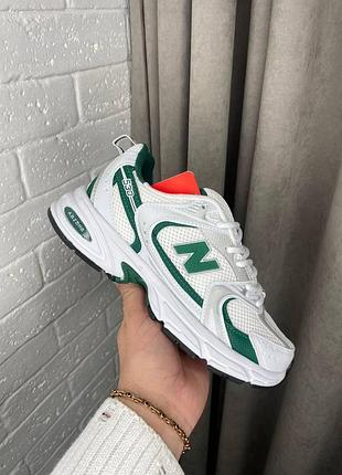 Жіночі кросівки new balance 530 білі шкіряні з сіткою для жінок стильні