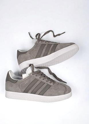 Кроссовки adidas gazelle для мужчин серые замша кеды адики удобные 39