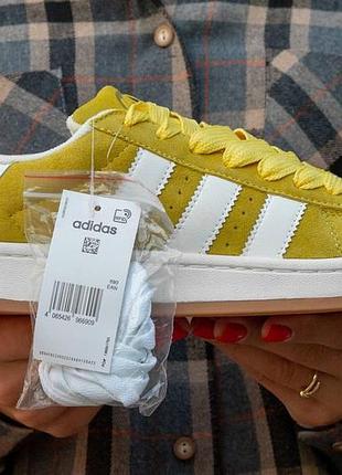 Жіночі кросівки adidas campus замшеві гірчичні адідас кампус адікі для жінок повсякденні модні кеди 37