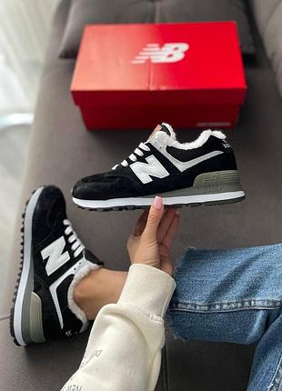 Якісні жіночі new balance 5 574 зимові на хутрі, найкращі зимові кросівки жіночі 38