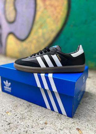 Мужские кроссовки adidas для мужчин самба удобные замша легкие черные кеды 40