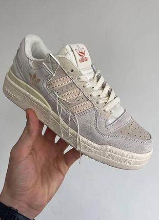 Жіночі сірі замшеві адідас форум кросівки adidas forum 84 low адіки