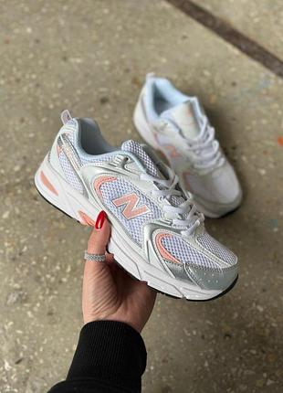 Кросівки new balance 530 білі з сіткою для жінок стильні повсякденні ньюбики