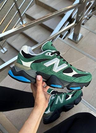 Замшеві зелені жіночі кросівки new balance 9060 нью беланс кроси