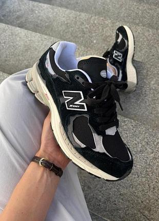 Кроссовки new balance 2002r черные замшевые для женщин стильные повседневные 40