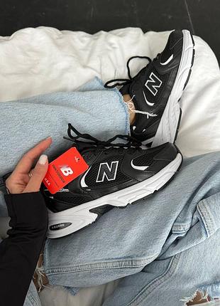 Женские кроссовки new balance 530 черно-белые с сеткой для женщин стильные повседневные 41