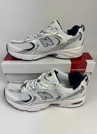 New balance 530 для мужчин белые кроссы удобные легкие кожа/сетка ньюбики 43