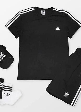Чоловічий літній костюм adidas чорний 50