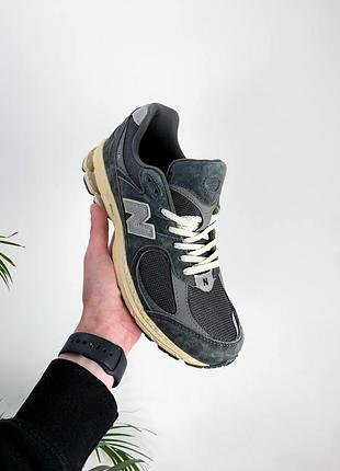 Кроссовки для мужчин new balance 2002r серые с кожей/сеткой удобные легкие ньюбики 42
