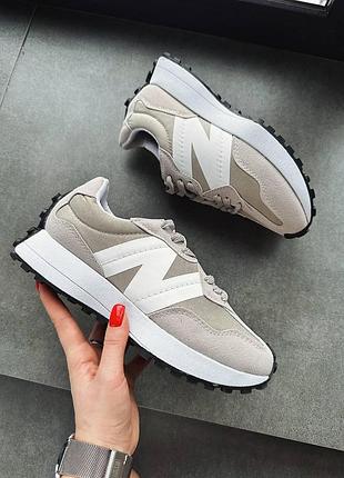Кроссовки new balance 327 серые замшевые повседневные для женщин стильные 37